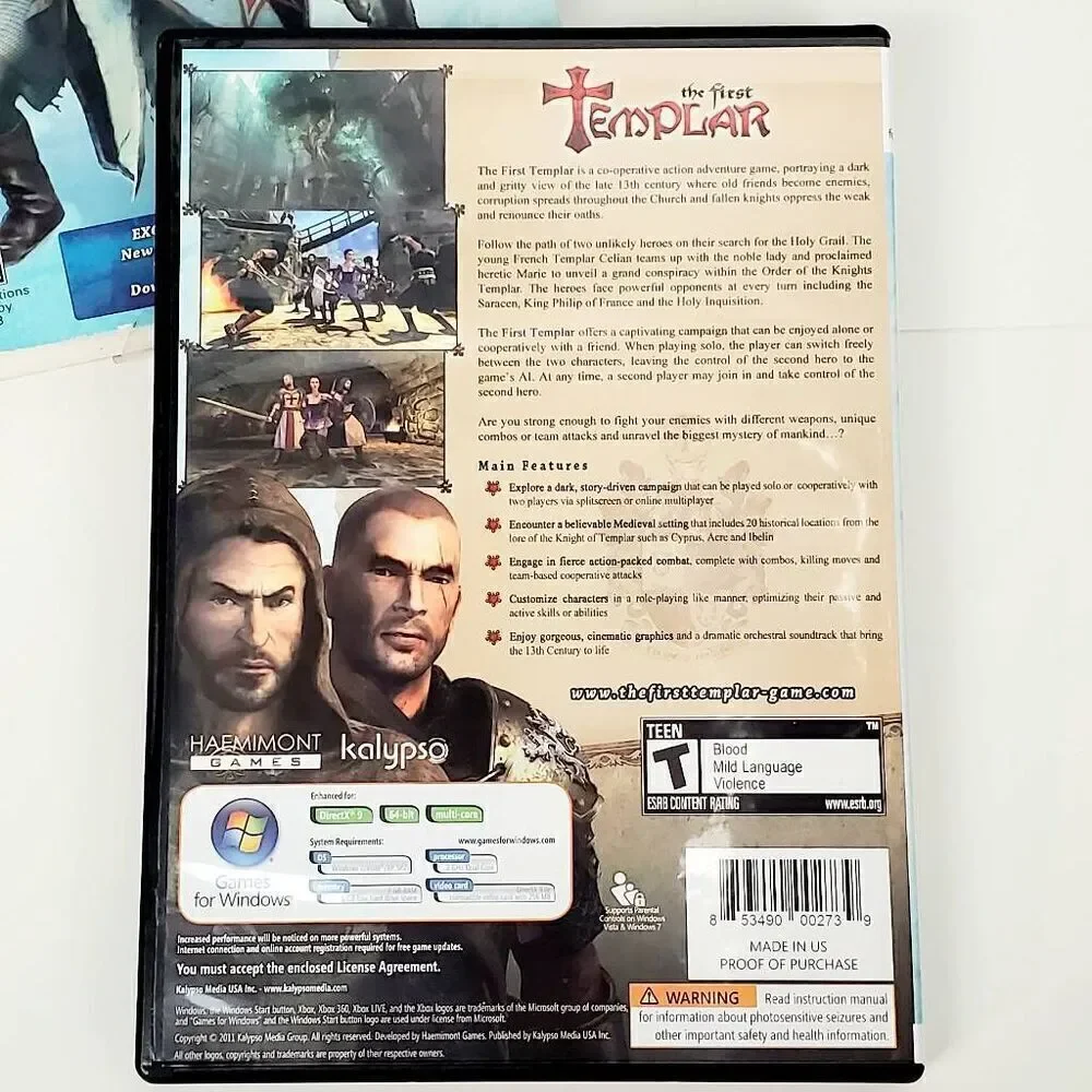 The First Templar Video Game [PC CD-ROM]